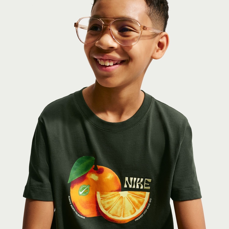 オレンジ プリーツ 半袖トップス NIKE（ナイキ） ジュニア キッズ YTH NSW オレンジ S/S Tシャツ