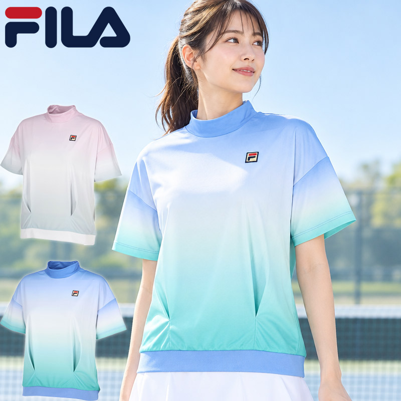 On テニス Tシャツ グラデーション　レディースS FILA（フィラ） テニス レディース ゲームシャツ テニス ウェア 競技