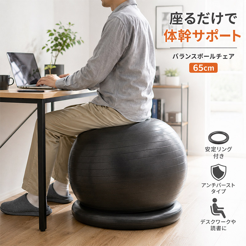 エルガム erugam サクライ貿易 腰にイイス 65cm 競技 バランスボール