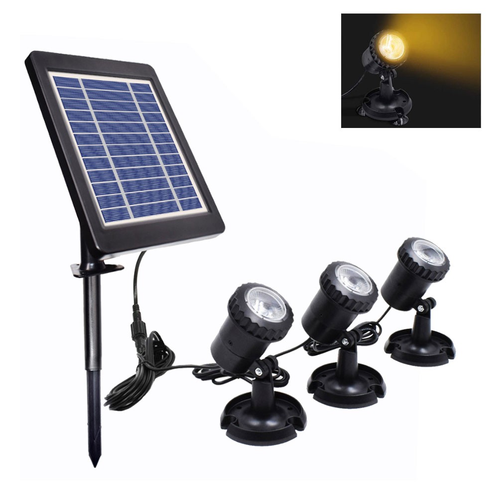 ソーラースポットライト 3灯 ソーラー充電式 ガーデンライト 屋外 IP65防水 ライトアップ 簡単...