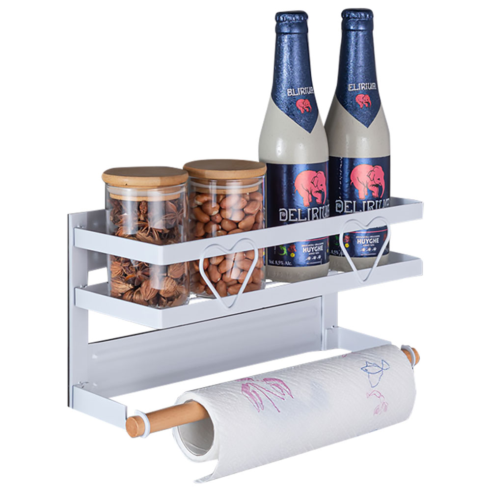 ☆マグネット 冷蔵庫サイドラック - キッチンペーパーホルダー 冷蔵庫サイドラック マグネット プレート キッチンペーパータオル