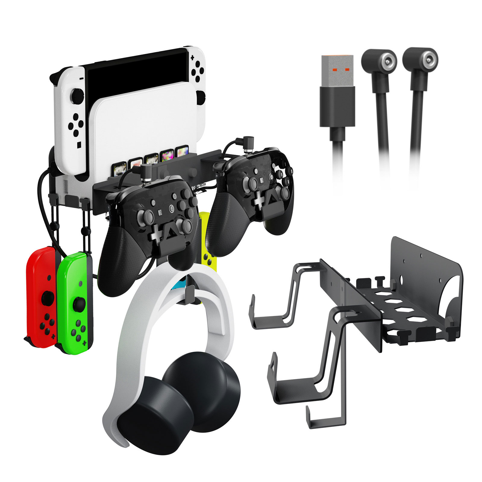 Switch用 壁掛け収納スタンド 磁気充電ケーブル付き スイッチ