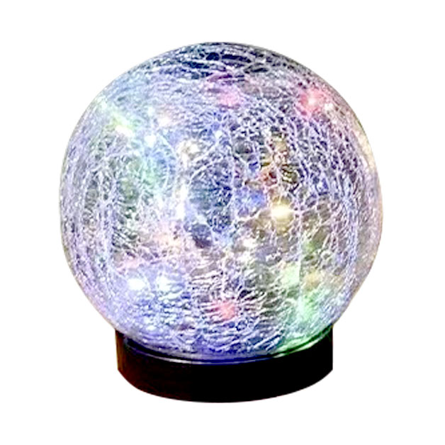 クラックガラス LEDライト（12cm） ソーラー充電 太陽光充電 クラック