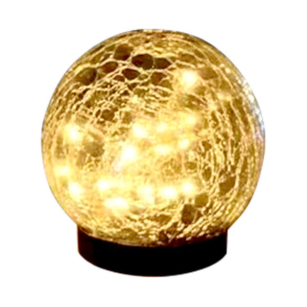 クラックガラス LEDライト（12cm） ソーラー充電 太陽光充電 クラック