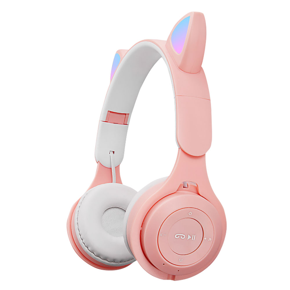 ヘッドホン 猫耳 ネコ耳  ワイヤレス ヘッドフォン Bluetooth 有線 無線 折りたたみ式 軽量 持ち運び 音量調整 かわいい プレゼント 全4色｜shop-always｜02