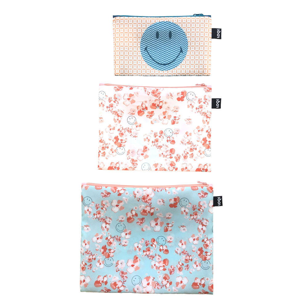 LOQI ローキー Zip Pockets ３サイズ1セット SMILEY Recycled Zip