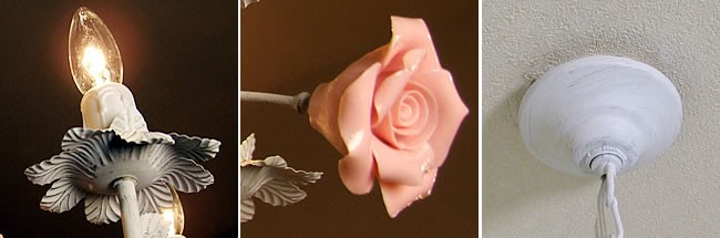 シャンデリア 照明器具 アンティーク バラ ペンダントライト PINKROSE