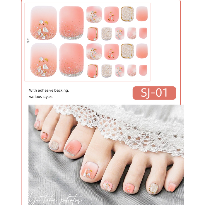 ネイルシール フット ペディキュア 足 貼るだけ 簡単 ジェルネイル 3D