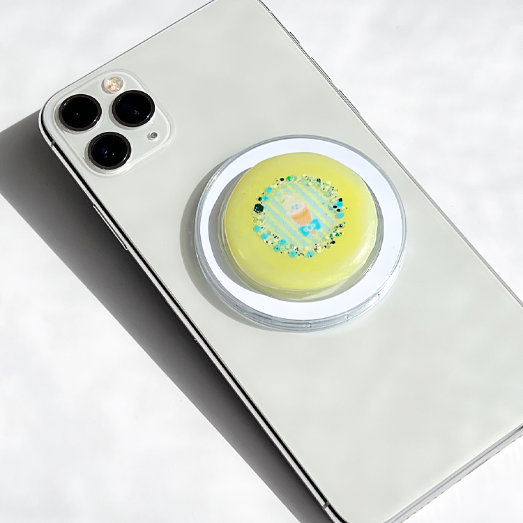 スマホグリップ Magsafe マグセーフ キャラクター メタルリング付き