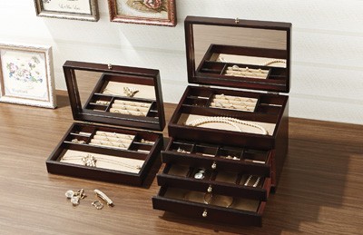 【美品】G–Wood 木製『Princess Diary』ジュエリーケース 収納ボックス Made in Japan 木製 ジュエルケース 17-805 幅265mm