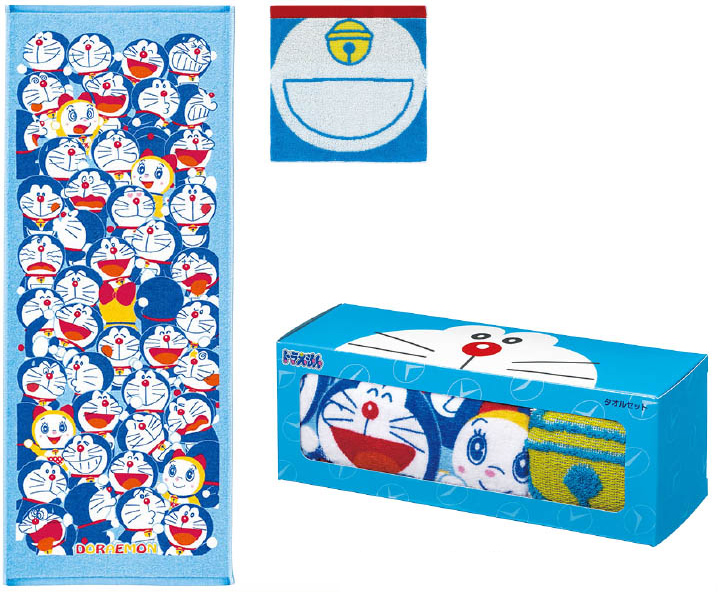 タオルセット ドラえもんプチギフト フェイスタオル1枚 タオルチーフ1