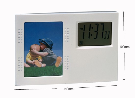 多機能時計 フォトスタンドクロック D2412 時計付フォトフレーム ギフト 包装無料