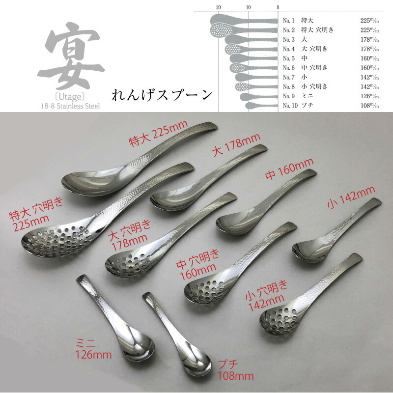メール便可」宴うたげ レンゲスプーン 中 18-8ステンレス 日本製 ワダ