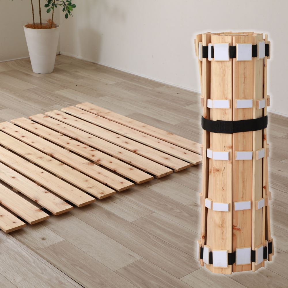 ロールすのこベッド フレーム単品 シングル 日本製 国産ひのき 低