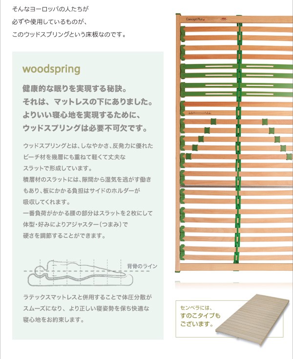 【新品 未使用 日本製】 高級ドイツブランド【sembella】センベラ【Cruce】クルーセ（ウッドスプリング仕様）【フレームのみ】ダブル 【Q1176635028】(42528円)