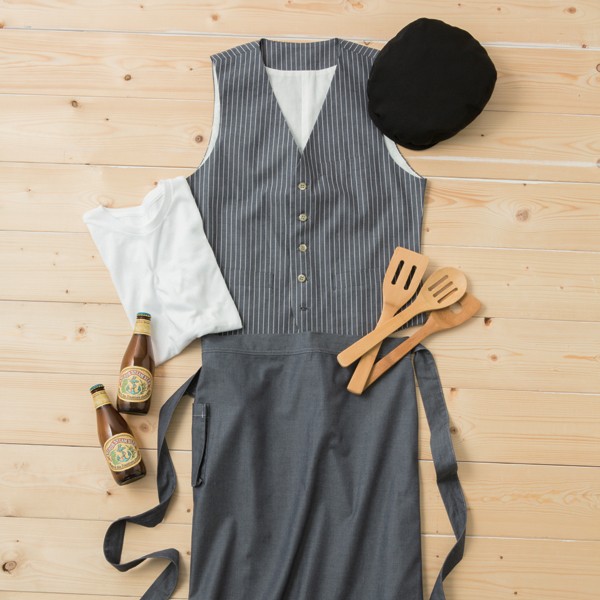 男女兼用ストライプベスト ホワイト SSサイズ KMV2791-21 : SHOP