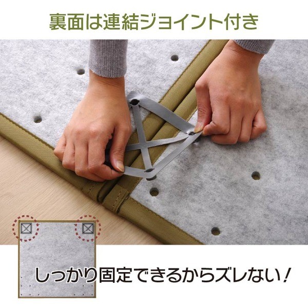 日本製 軽量 置き畳/ユニット畳 〔ブラウン 約67×67×1.7cm 4枚組