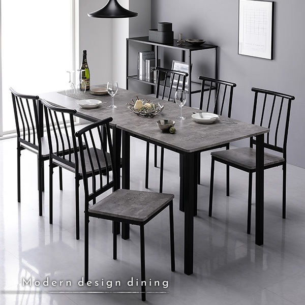 ダイニングセット 8点セット 〔 分割 テーブル 幅180cm チェア パイプ