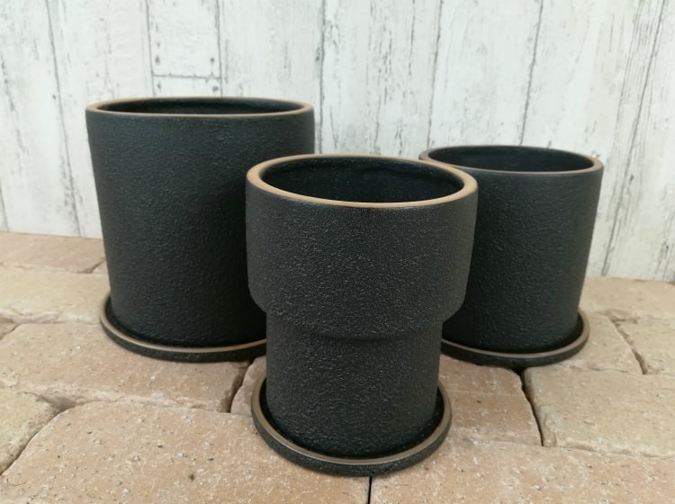 植木鉢 おしゃれ 陶器鉢 マットブラックなシンプルポット ST7319-160 5