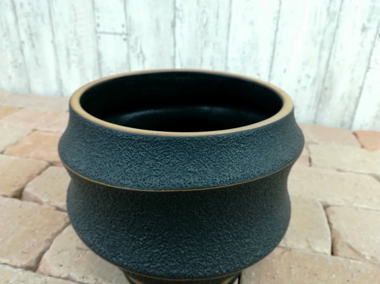植木鉢 おしゃれ 陶器鉢 マットブラックなシンプルポット ST7332-190 6