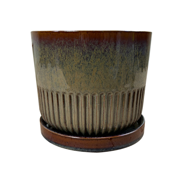 植木鉢 おしゃれ 陶器鉢 クリアグラデーションポット YD011-090 3号