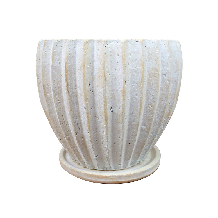 植木鉢 おしゃれ 陶器鉢 アンティークラインポット YS0584-200 7号(20cm) 鉢底穴有り 受け皿付き 5号用 鉢カバー シャビー 室内  ホワイト ブロンズ