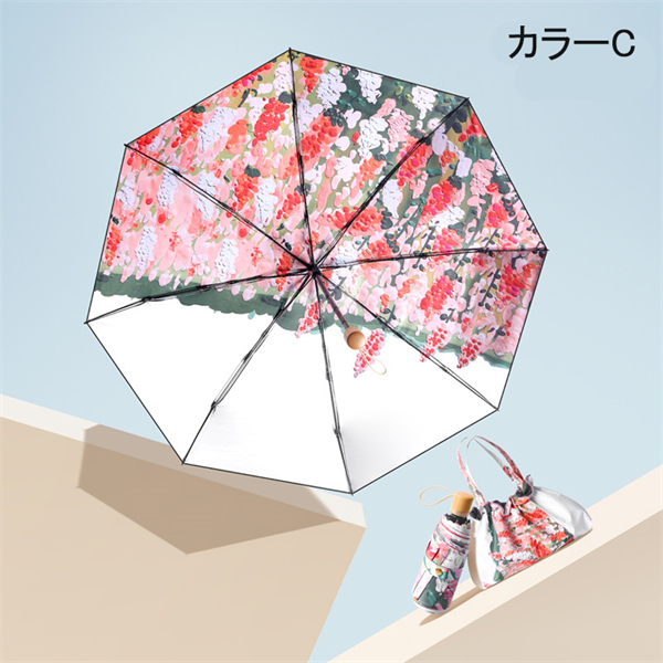 同色収納袋付き 8本骨 日傘 雨傘 レディース メンズ 折り畳み傘