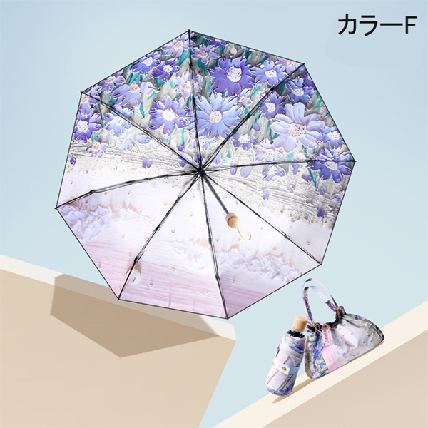 同色収納袋付き 8本骨 日傘 雨傘 レディース メンズ 折り畳み傘