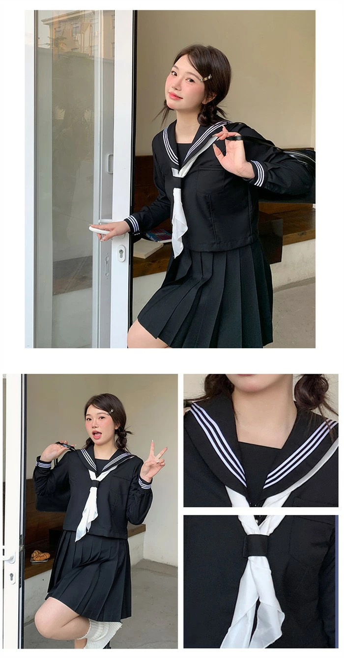 新品未使用 セーラー服 大きいサイズ 6l コスプレ 制服 長袖 上下セット 大きいサイズ セーラー服 長袖 上下セット ぽっちゃり JK制服