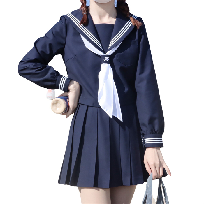 【匿名配送】大人に向けたセーラー服 上下セット ブラック 大きいサイズ セーラー服 長袖 上下セット ぽっちゃり JK制服 女子