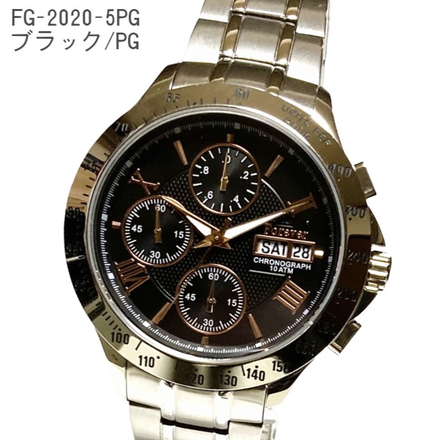 腕時計 メンズ クロノグラフ 高速1/20秒計測 10気圧 防水 デイデイト