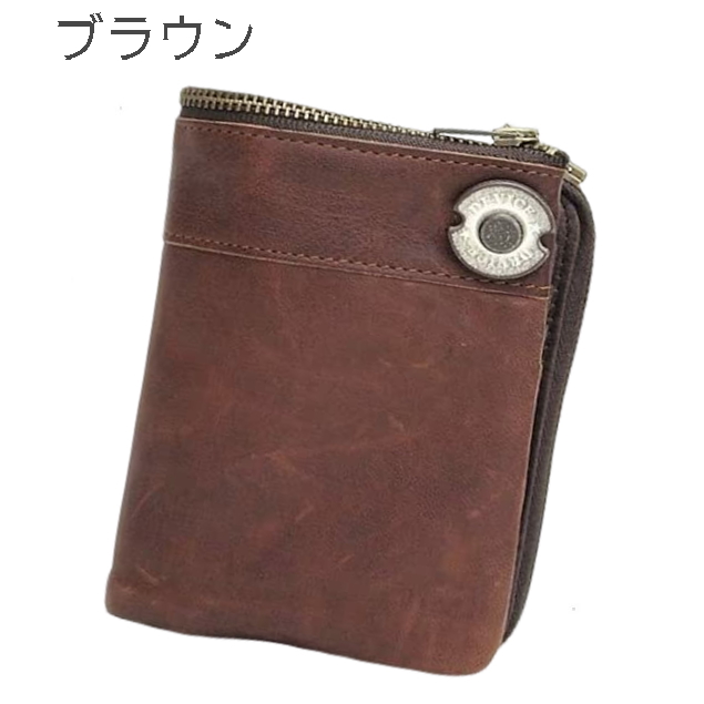 財布 メンズ財布  デバイス メンズ二つ折れ財布（小銭入れあり）ヴィンテージ仕上げ DKW17058 ラム革 ヴィンテージ カジュアル  収納 多機能 |  | 02