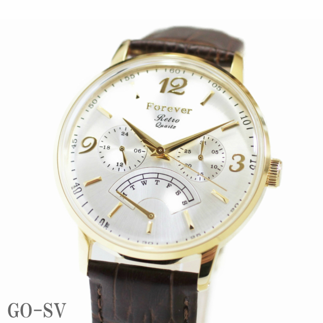 腕時計 メンズ腕時計 レディース腕時計 人気 ユニセックス アンティークな レトロクォーツ カレンダー 日付 曜日 フォーエバー FG-2030 革ベルト ビジネス 高級｜shop-k-yu｜02