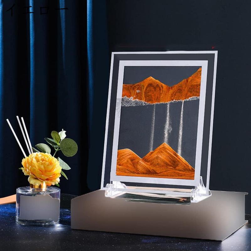 サンドピクチャー 3d流れる イエロー 砂絵時計 S 動く砂のアート絵 流れる砂フレーム 飾り 置物 3D抽象的な風景 ダイナミック 3D｜shop-kaeru｜02