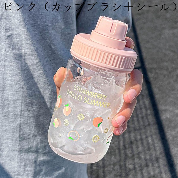 ウォーターボトル ガラス水筒 400ml 手提げ付き ティーカップ ガラスマグカップ 蓋付き 直飲み 耐衝撃性 再利用可能 水分補給 紅茶｜shop-kaeru｜03