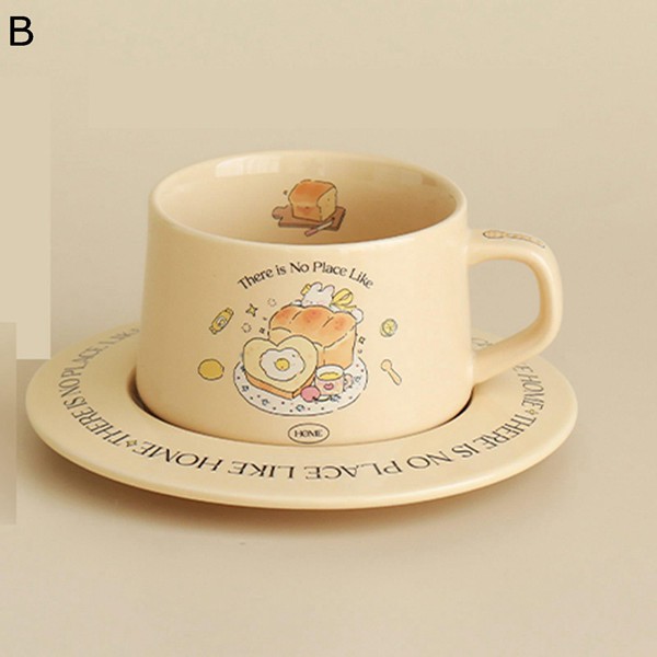 コーヒーマグ 兎柄 Tea Set コップ 250ml 2客セット 動物柄 油絵柄 手作り 珈琲カップ&ソーサー かわいい セラミック｜shop-kaeru｜04