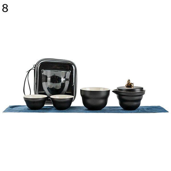 旅行ティーセット 陶器 グラデーション 4点セット 湯呑みセット 旅行ティーセット ガラス製 コンパ...