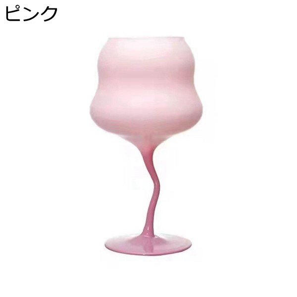 ゴブレット グラス パッチワーク 切り替え ワイングラス コップ 可愛い レッドワイン 透明 割れにくい 耐熱ガラス グラス 脚付きガラス｜shop-kaeru｜02