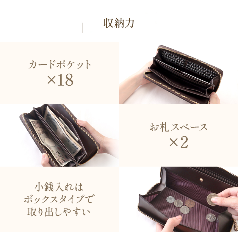 Clelia ダイヤ柄 ラウンドファスナー ギャルソンウォレット