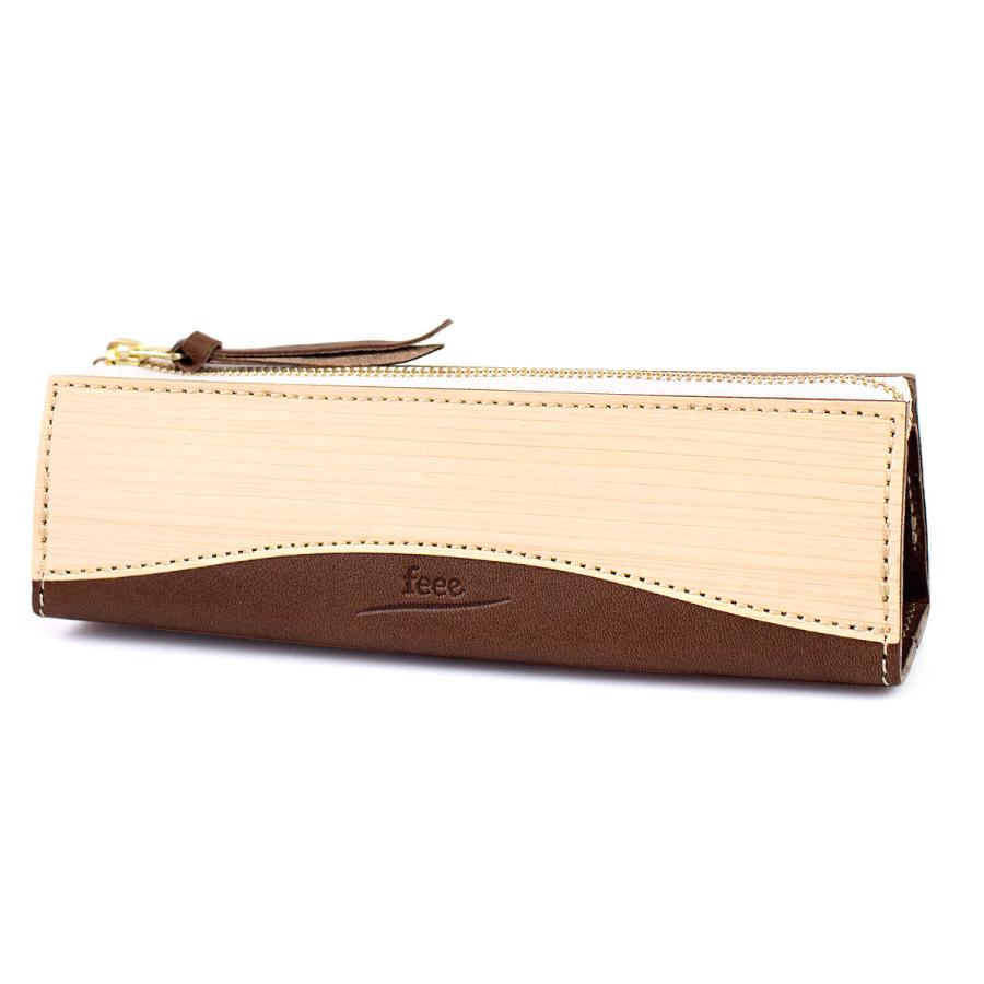 feee（フィー） ペンケース 本革 天然木 木目 ナチュラル おしゃれ