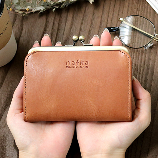 nafka（ナフカ） 二つ折り財布 レディース 折り財布 本革 がま口 革 2