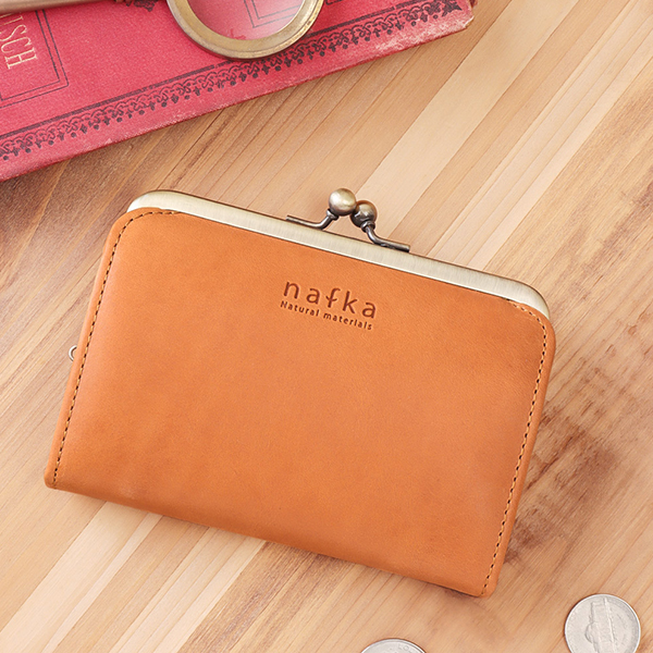 財布 レディース がま口 二つ折り 使いやすい 革 本革 大容量 ブランド 小さめ nafka ナフカ NFK-72002