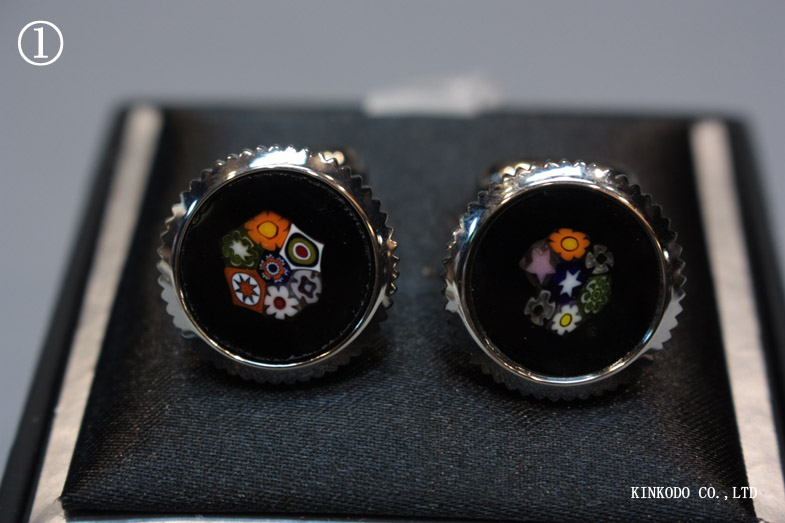 MON ART（モンアート） ラウンド・モザイク カフリンクス｜Made in Italy |  | 01