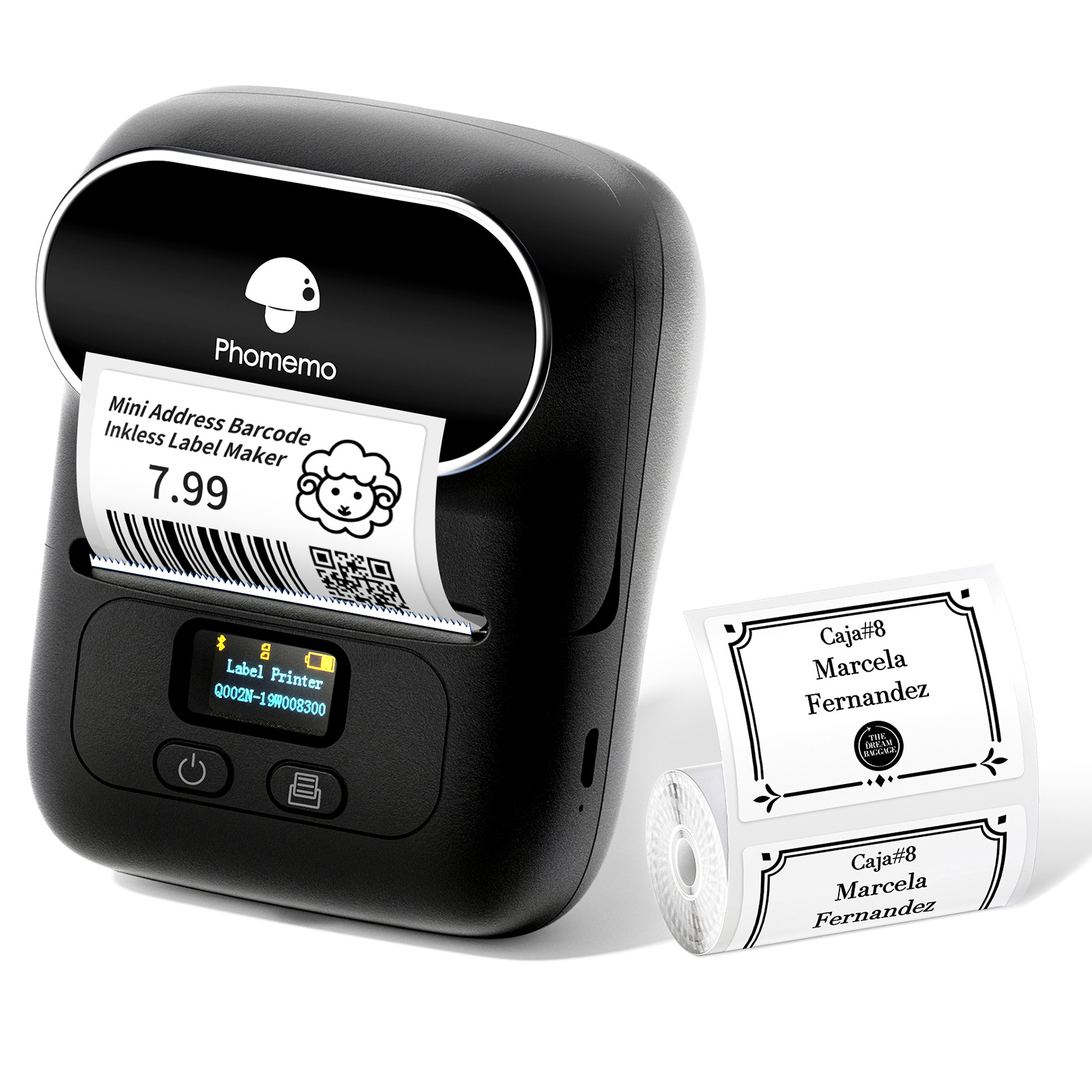 Phomemo ラベルプリンター M110 感熱ラベルプリンター ポータブル型 スマホ対応 Bluetooth接続 印刷 宛名 DIY 手書き 値札 バーコードに適用