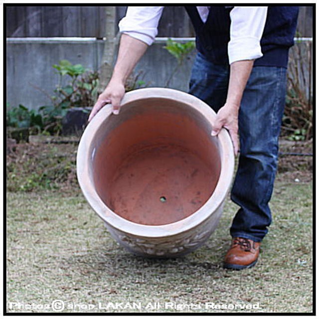 オリーブラウンドアンティコφ50cm テラコッタ製輸入人気植木鉢
