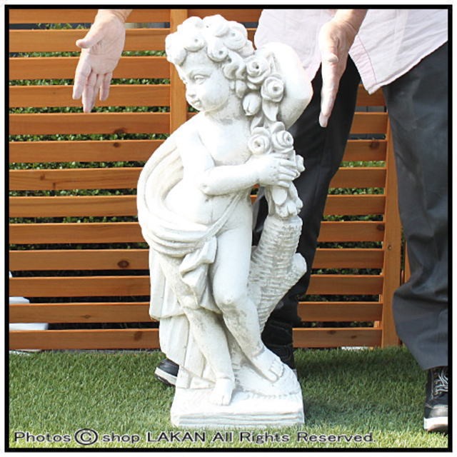 季節の子供/大(春)H70cm イタリア製庭園石像 人物子供像オブジェ