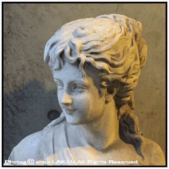 花かごの少女像 H138cm イタリア製大型女性石像 / イタルガーデン社