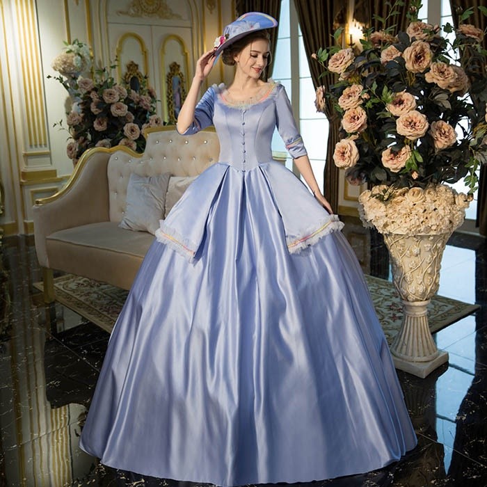 【フリーサイズ】宮廷ドレス お嬢様ドレス お姫様ドレス ヨーロッパ風 パープルドレス パーティードレス 女王様ドレス 花柄ドレス 王族服 貴族服 演出服 現代演劇服装 舞台服 ステージ衣装 サイズ指定可能 da106h2h2c6 da105h2_3.jpg