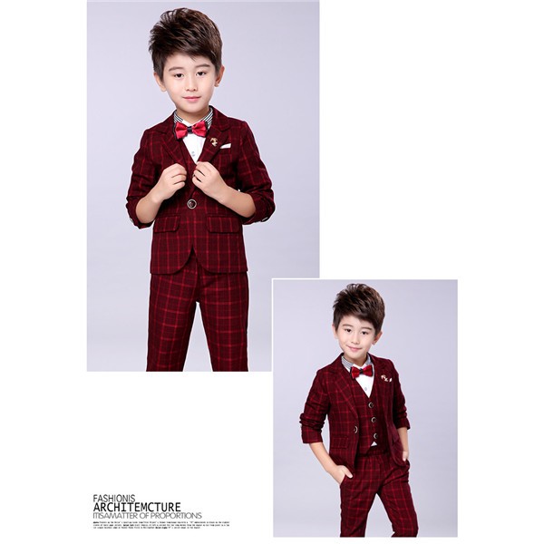 100cm~160cm卒業式 入学式 子供フォーマル チェック柄 スーツ 男の子