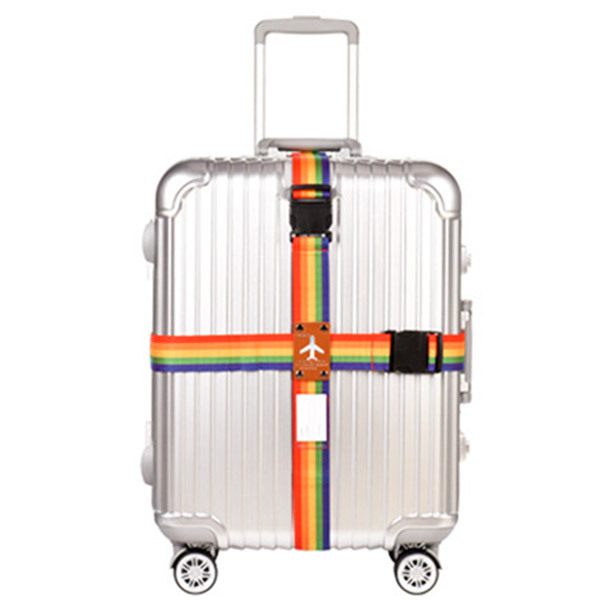 カラー スーツケース ベルト 十字 ロックベルト スーツケース ベルト 荷物 固定 旅行 便利 調整可能 ストラップ ネームタグ バッグ ハンドルに固定 ストッパー